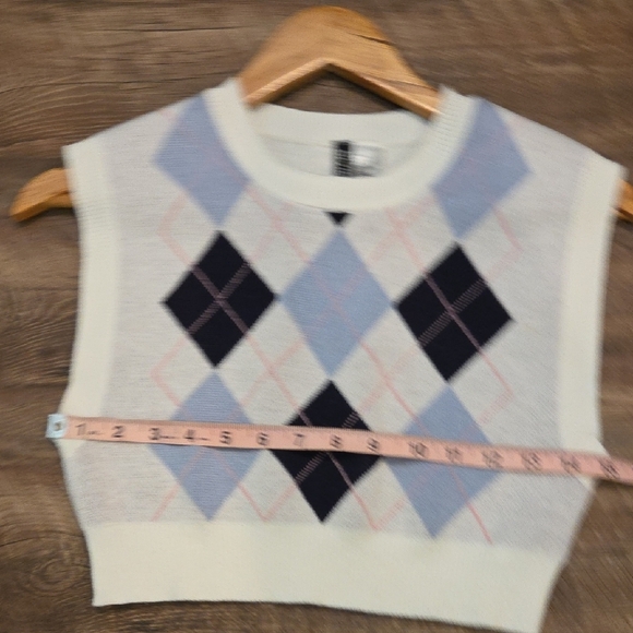 H&M Crew Neck Sweater Cream And Blue Dize XS - Picture 5 of 6